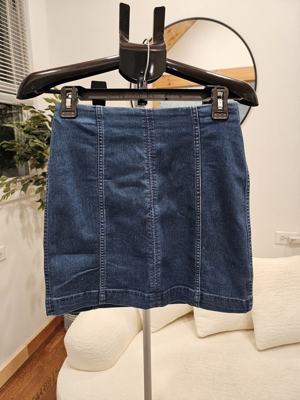 Free People Modern Femme Dark Wash Denim Mini Skirt - Size 2